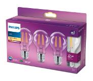 Signify Philips LED lamp | E27 | Peer | Filament | 2700K | 4.3W (40W) 3 stuks