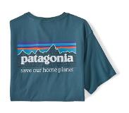 Patagonia Heren P-6 Mission Organic T-Shirt (Maat L, blauw)