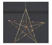 Best Season "Line" - messing (geelkoper) - Kerstdecoratie met LED verlichting (20 warmwit) - ster - 38x36 cm - voor binnen