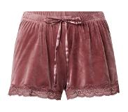 Hunkemoller Shorts Velours Lace Roze Dames | Maat: 3XL