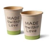 Depa Koffiebeker, Made with Love, duurzame disposable; Kraft, 180ml, 100 stuks