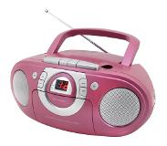 Soundmaster SCD5100PI CD boombox met radio en cassettespeler, roze