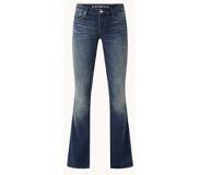 Denham Farrah low waist super flared fit jeans met donkere wassing