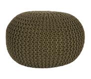 Label51 Poef Knitted - Army green - Katoen - M (Army green, 50x50x35cm)