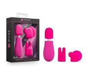 Rose - Petite Wand Vibrator Met Opzetstukken - Roze - Dildo - Vibrator - Penis - Penispomp - Extender - Buttplug - Sexy - Tril ei - Erotische - Man - Vrouw - Penis - Heren - Dames