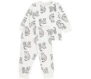HEMA velours pyjama met panterprint wit/zwart