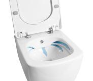 Creavit Free Wandclosetpot Randloos Met Geïntegreerd Bidetkraan (Koud/Warm) Wit( Inclusief deksel)