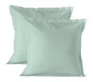 Happy Basics Set van 2 kussenslopen Delena | Happy Basics katoen groen 60x60x0.2 cm kussenslopen | NADUVI