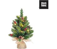 Black Box Trees - Creston kerstboom led werk op batterijen groen met burlap 15L TIPS 42 - h45xd35cm- Kerstbomen