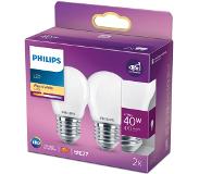 Signify 2x Philips LED Kogellamp (P45) Wit E27 4,3 Watt