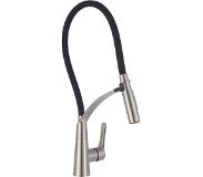 Saqu Flex Black Edition Keukenkraan met uittrekbare handdouche RVS