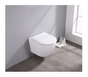 Saniclear Itsie randloze toilet met toiletzitting mat wit