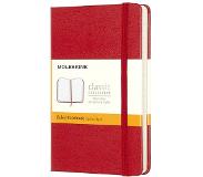 Moleskine Classic notitieboek gelinieerd Pocket Rood - Rood / 9 x 14 cm / Papier, 70 gsm, zuurvrij, ivoorkleurig|Maat: