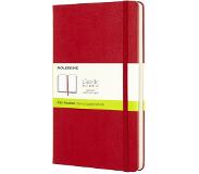 Moleskine Classic notitieboek large hardcover plain - Rood / 13 x 21 cm / Papier, 70 gsm, zuurvrij, ivoorkleurig|Maat: