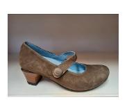 Wolky Jig pump blokhak met band - bruin - suede - maat 38