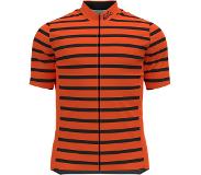 Odlo Fietsshirt Odlo Men S/U Collar S/S Full Zip Essential Exuberant Orange Black-XL