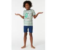 Woody pyjama jongens/heren - multicolor gestreept - krokodil - 221-1-PSS-S/910 - maat 128