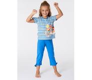 Woody pyjama meisjes/dames - multicolor gestreept - axolotl vis - 221-1-BSK-S/987 - maat 164