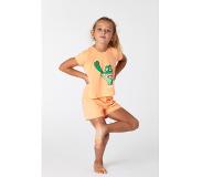 Woody pyjama meisjes - perzik oranje - krokodil - 221-1-PLF-Z/505 - maat 152