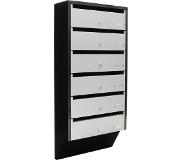 Profirst Brievenbussysteem Quarten 6 voor 6 adressen zilver/zwart