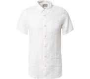 Scotch & Soda Casual Overhemd Regular Fit Garment-dyed Linen Shortsleeve Shirt Wit