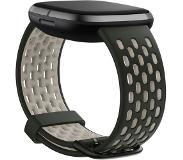 Fitbit Versa 4/3 en Sense 2/1 Siliconen Bandje Zwart/Wit L