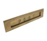 Intersteel Briefplaat rechthoekig met klep en tekst "POST" messing getrommeld