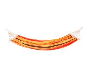 Lifetime Garden hangmat - oranje-geel - 100% katoen - met spreidstokken en metalen ringen