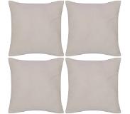 vidaXL Kussenhoezen katoen 50 x 50 cm beige 4 stuks online kopen
