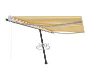 vidaXL Luifel vrijstaand automatisch 400x350 cm geel en wit
