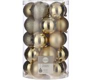 House of Seasons 25x Kunststof kerstballen goud 8 cm - Kerstbal