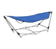 vidaXL Hangmat met inklapbare standaard blauw