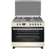 Wiggo WO-E969R(CX) Serie 9 - Gasfornuis - Creme Rvs