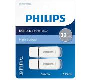 Philips Fm32fd70d - Usb 2.0 32gb - Snow - Grijs - 2 Stuks