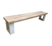 Wood4you - Tuinbank - New England Steigerhout 130Lx40Hx38D cm wit