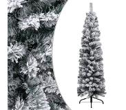 vidaXL kunstkerstboom met sneeuwvlokken smal 150cm PVC groen