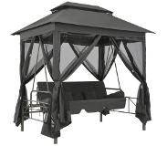 vidaXL Schommelbank voor buiten met dak 220x160x240 cm staal antraciet