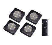 Hyundai Lighting - Oplaadbare LED Lampjes - 4 stuks - Donkergrijs