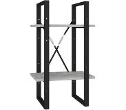 vidaXL Boekenkast met 2 schappen 40x30x70 cm spaanplaat betongrijs