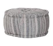 vidaXL Poef Handgemaakt Met Patroon 50x25 Cm Katoen Blauw