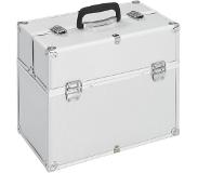 vidaXL Make-up koffer 37x24x35 cm aluminium zilverkleurig
