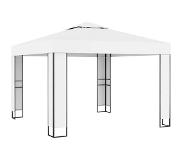 vidaXL Prieel Met Dubbel Dak 3x3 M Wit