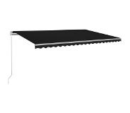 vidaXL Luifel handmatig uittrekbaar 500x350 cm antracietkleurig