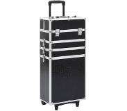 vidaXL Make-up trolley aluminium zwart met krokodillenpatroon