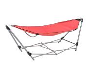 vidaXL Hangmat met inklapbare standaard rood