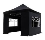 Reke Easy up 3x3m zwart 30mm (aluminium buizen) semi prof partytent