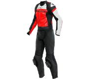Dainese Mirage Lady Leather 2PCS Suit Black Lava Red White 42