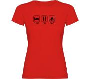 Kruskis Sleep Eat And Bike Short Sleeve T-shirt Rood L Vrouw