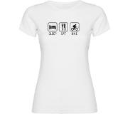 Kruskis Sleep Eat And Bike Short Sleeve T-shirt Wit S Vrouw