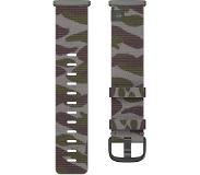 Fitbit Versa 3/Sense Nylon Bandje Groen Camouflage L